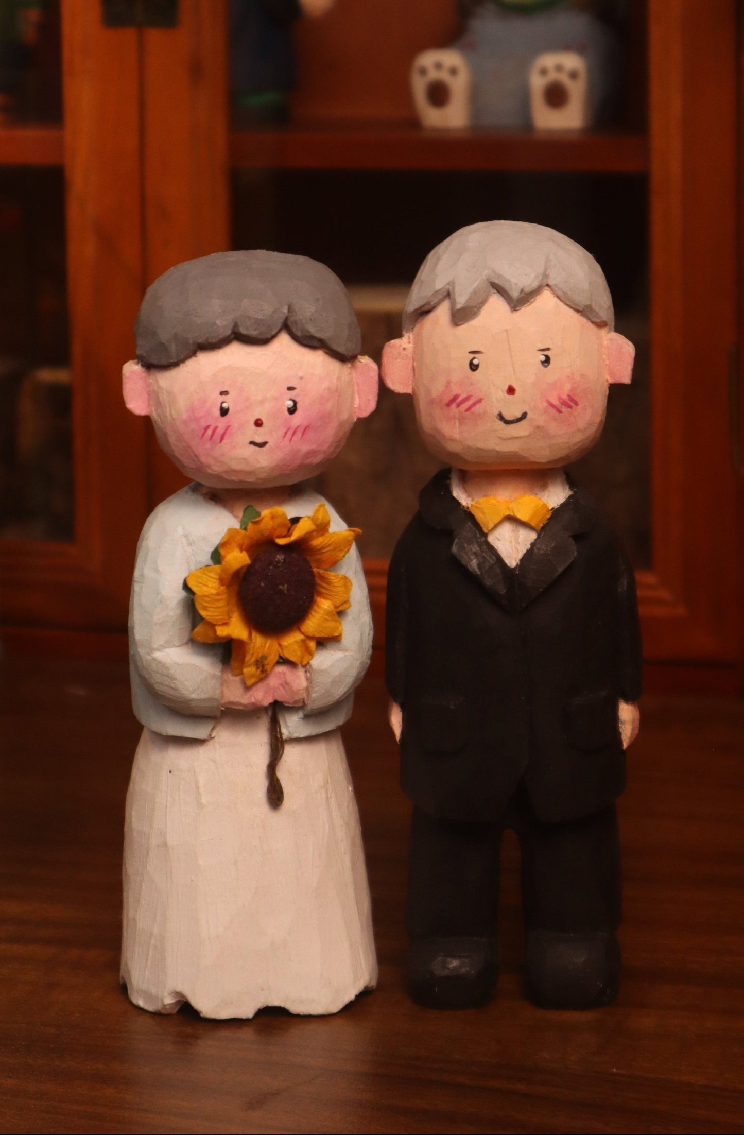 Personalized Couple Wooden Dolls