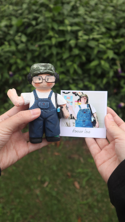Personalized Wooden Doll with Photo Card