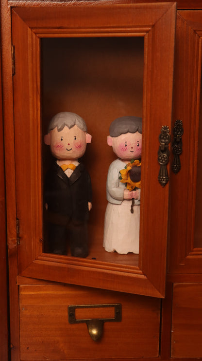 Personalized Couple Wooden Dolls