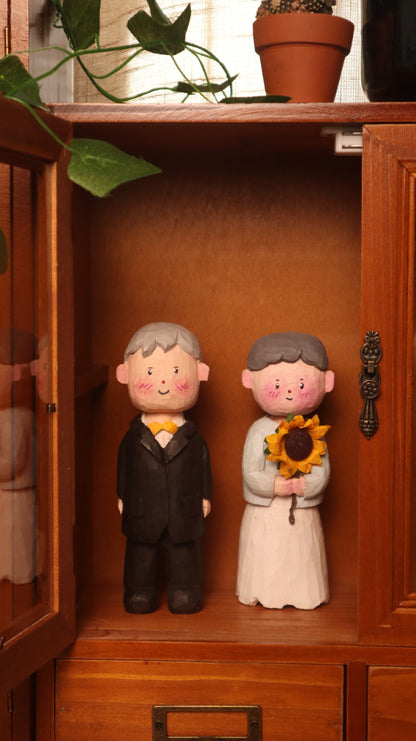 Personalized Couple Wooden Dolls