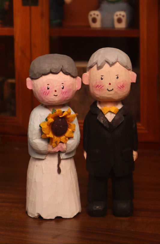 Personalized Couple Wooden Dolls